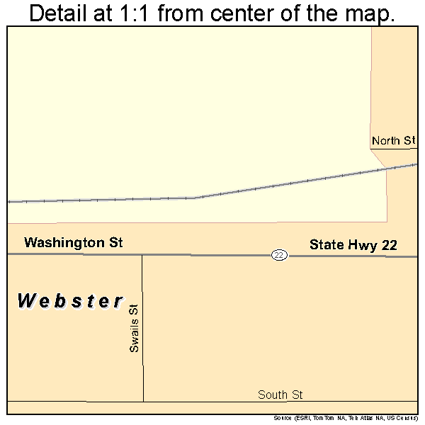Webster, Iowa road map detail