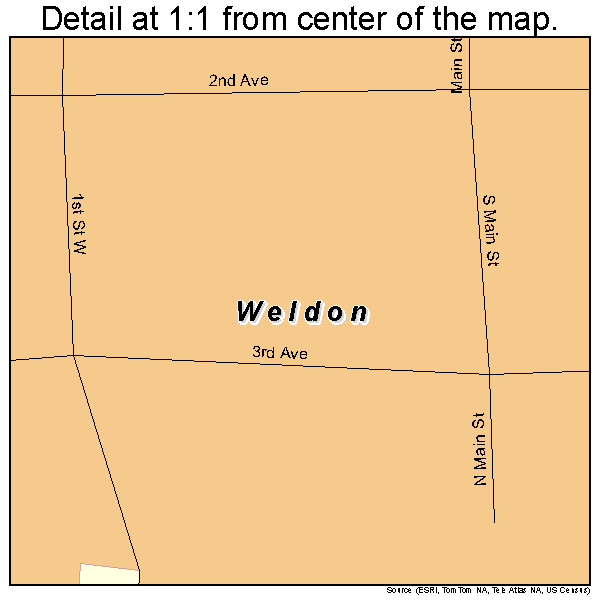 Weldon, Iowa road map detail