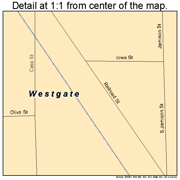 Westgate, Iowa road map detail