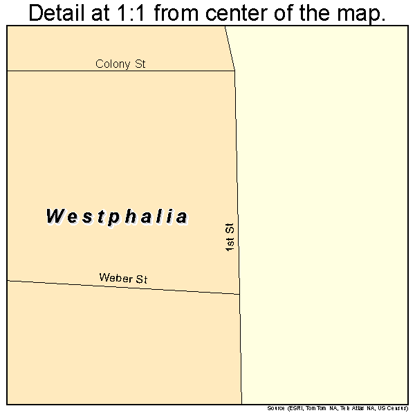 Westphalia, Iowa road map detail
