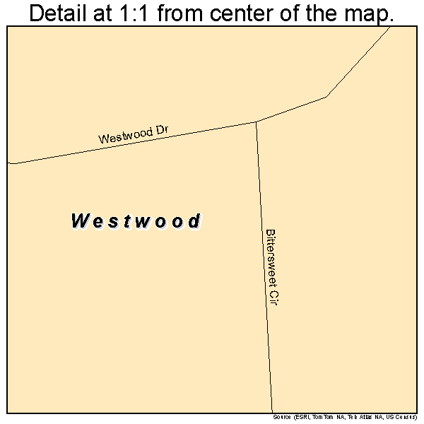 Westwood, Iowa road map detail