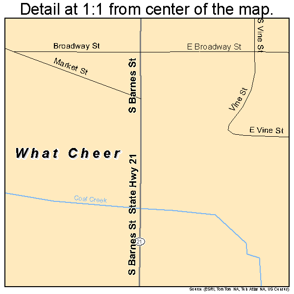 What Cheer, Iowa road map detail