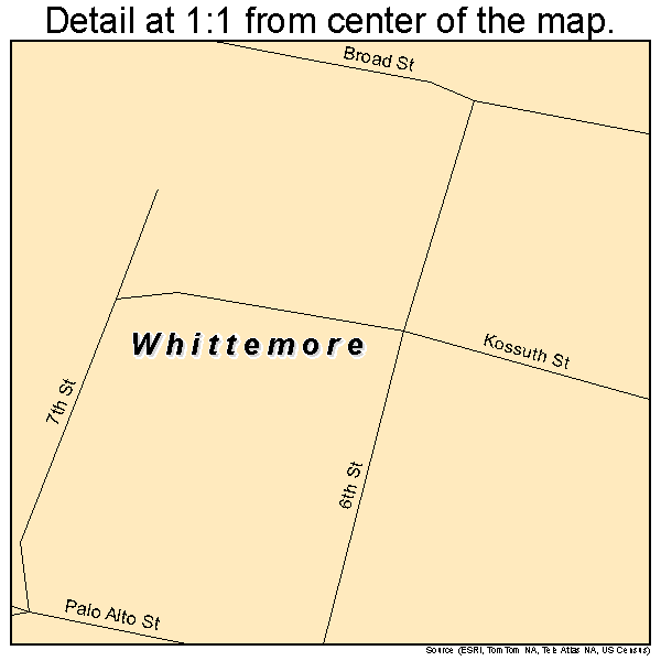 Whittemore, Iowa road map detail