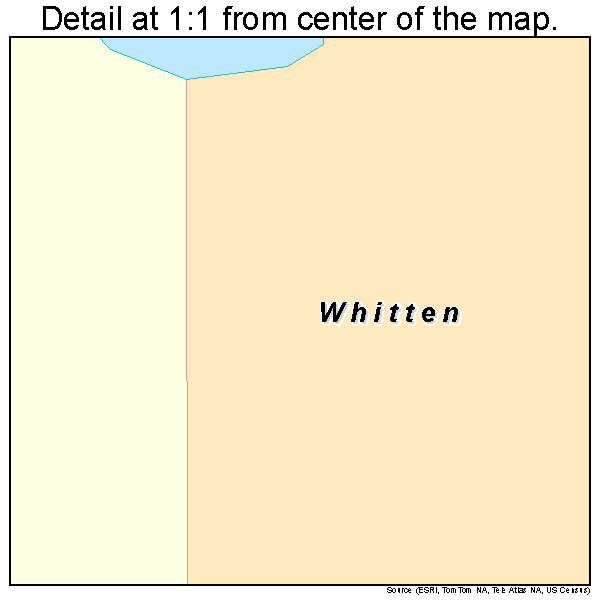 Whitten, Iowa road map detail