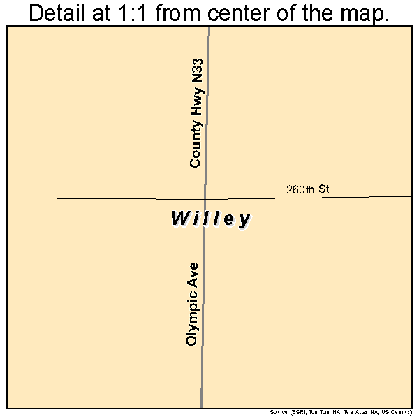 Willey, Iowa road map detail