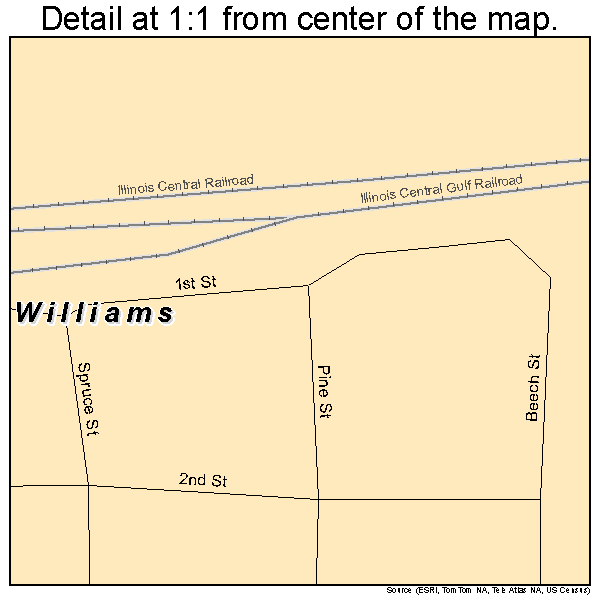 Williams, Iowa road map detail