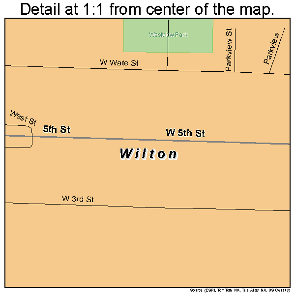 Wilton, Iowa road map detail