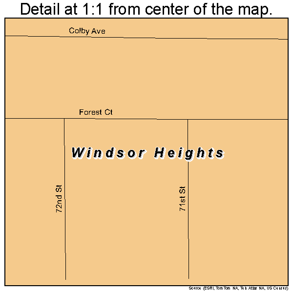 Windsor Heights, Iowa road map detail
