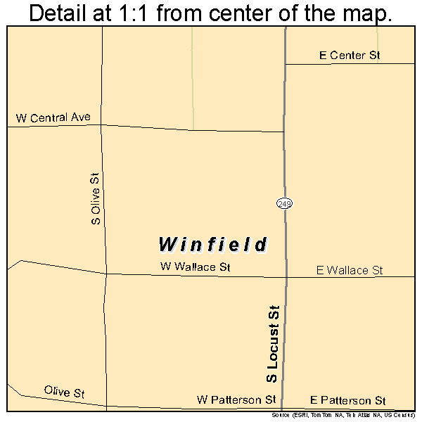 Winfield, Iowa road map detail