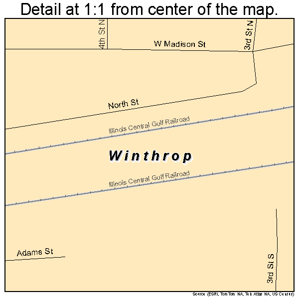 Winthrop, Iowa road map detail