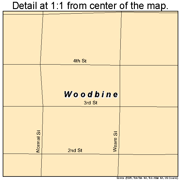 Woodbine, Iowa road map detail