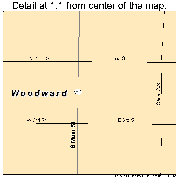 Woodward, Iowa road map detail