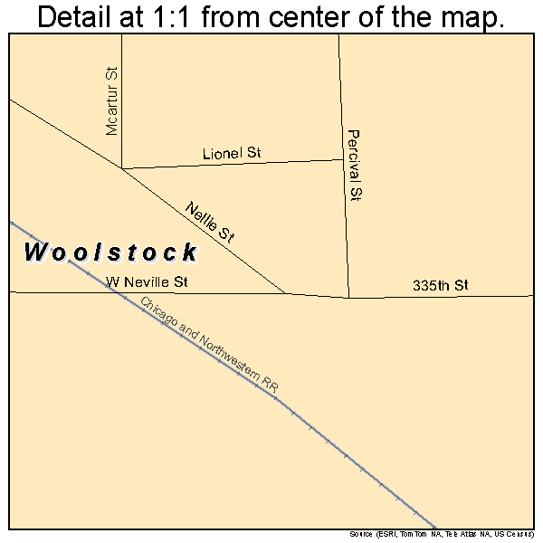 Woolstock, Iowa road map detail