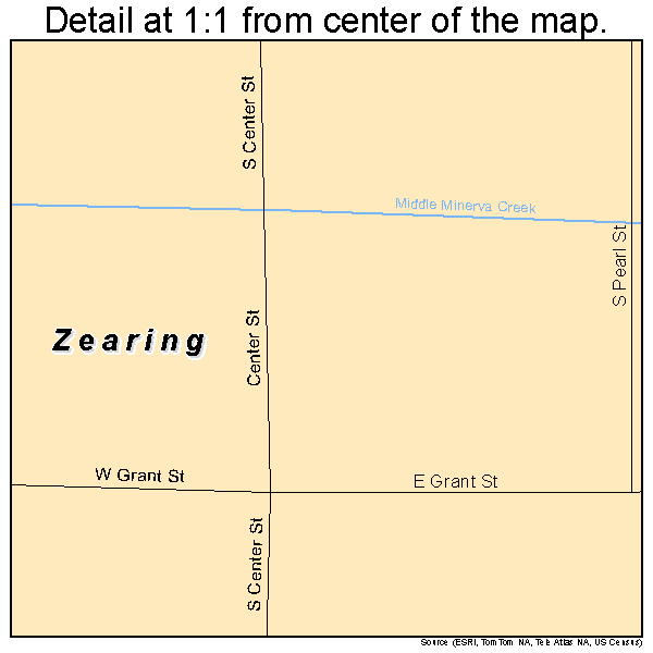 Zearing, Iowa road map detail