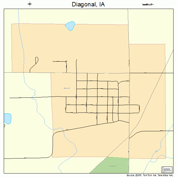 Diagonal, IA street map