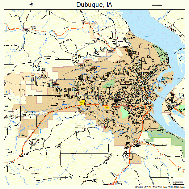 Dubuque, IA street map
