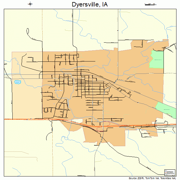 Dyersville, IA street map