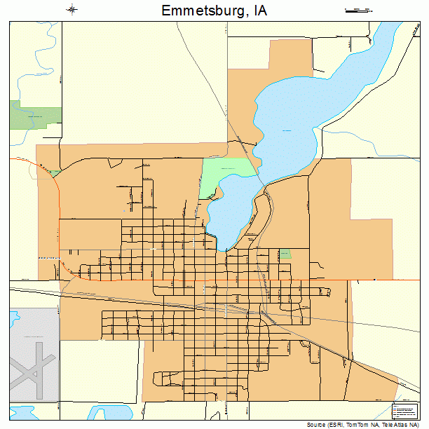 Emmetsburg, IA street map