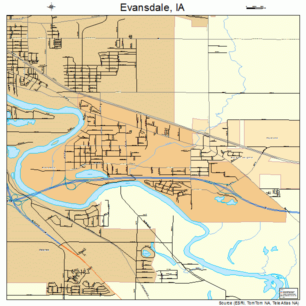 Evansdale, IA street map