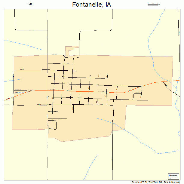 Fontanelle, IA street map
