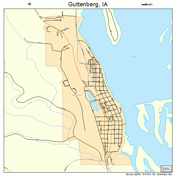 Guttenberg, IA street map