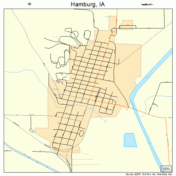 Hamburg, IA street map