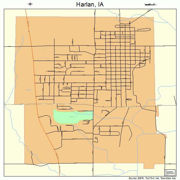 Harlan, IA street map