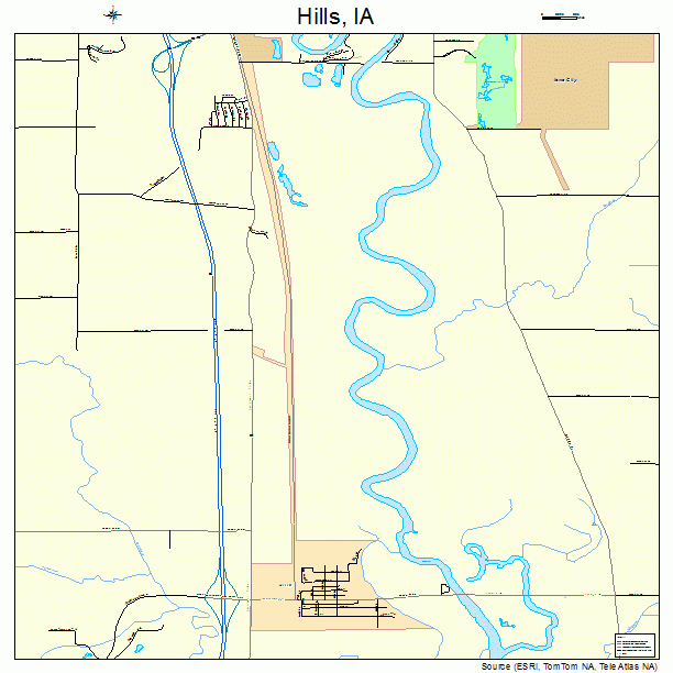 Hills Iowa Street Map 1936345