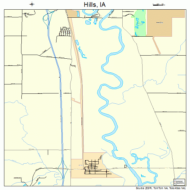 Hills, IA street map