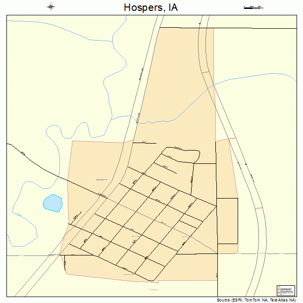 Hospers, IA street map