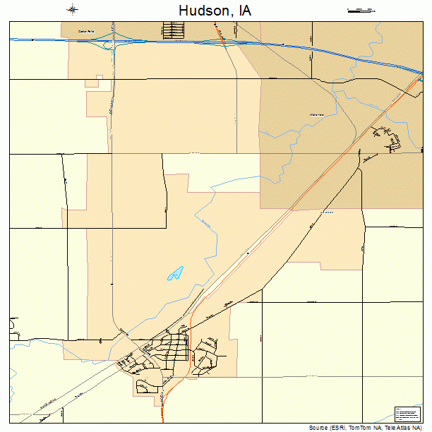 Hudson, IA street map