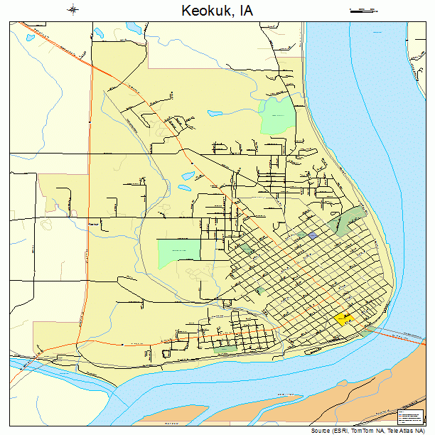 Keokuk, IA street map