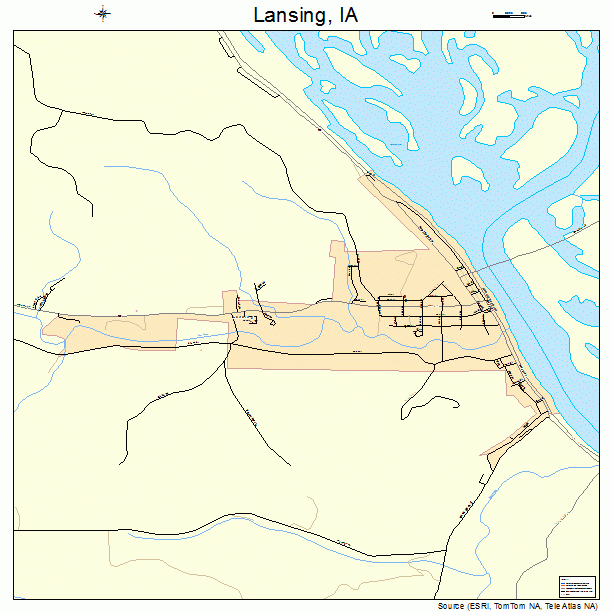 Lansing, IA street map