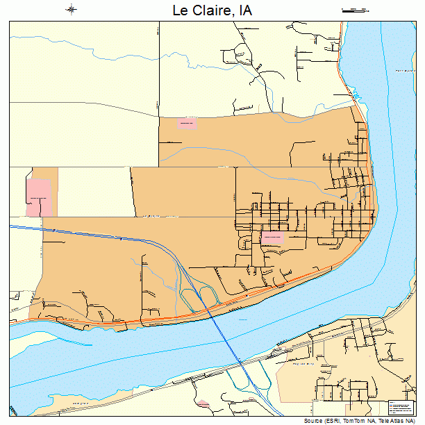 Le Claire, IA street map