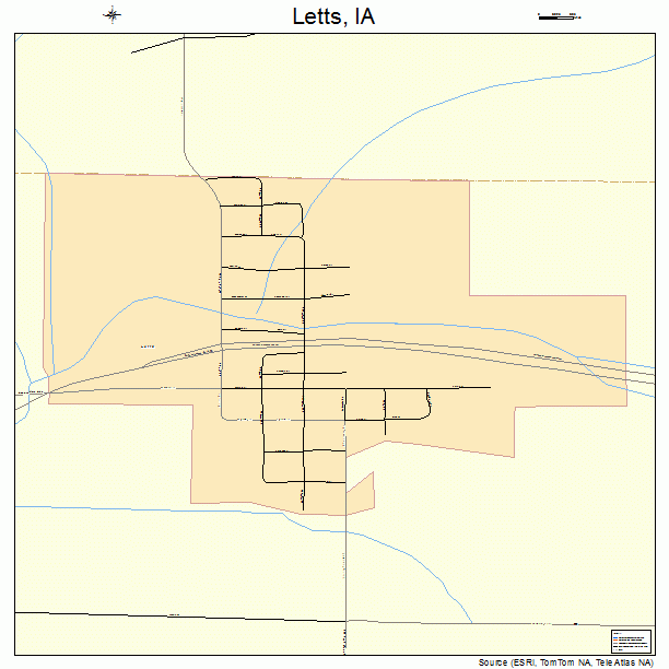 Letts, IA street map