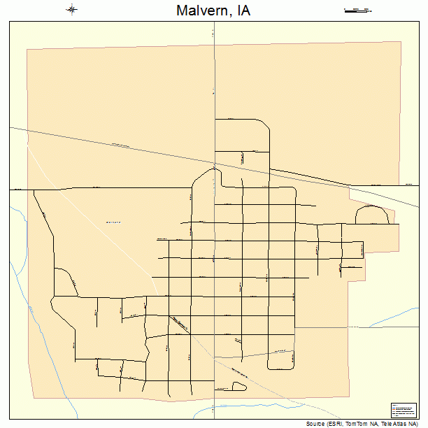 Malvern, IA street map