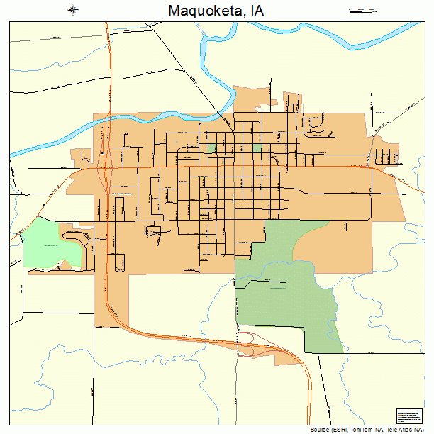 Maquoketa, IA street map