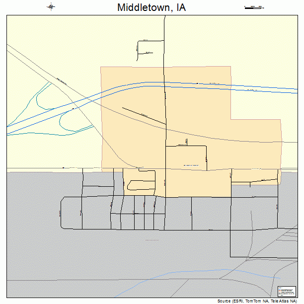 Middletown, IA street map