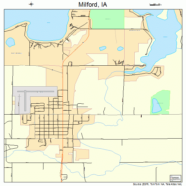 Milford, IA street map