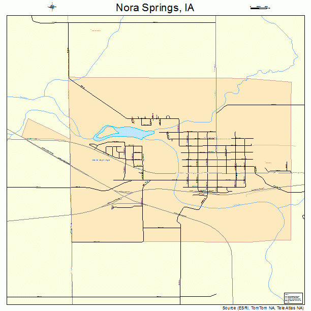 Nora Springs, IA street map