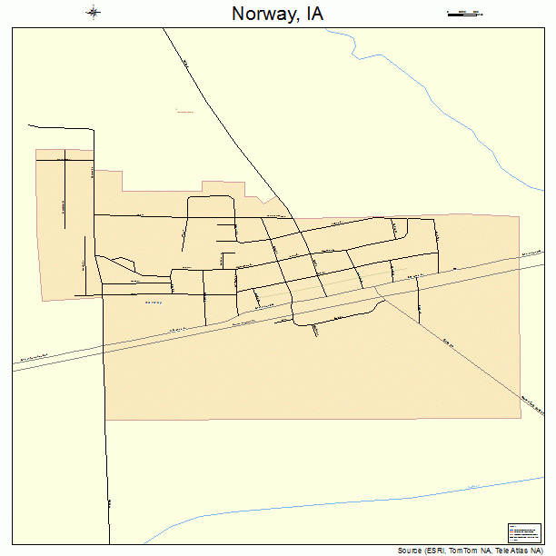 Norway, IA street map