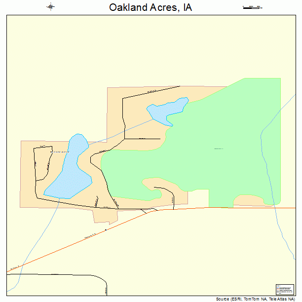 Oakland Acres, IA street map