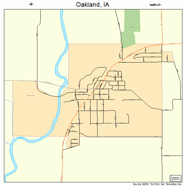 Oakland, IA street map