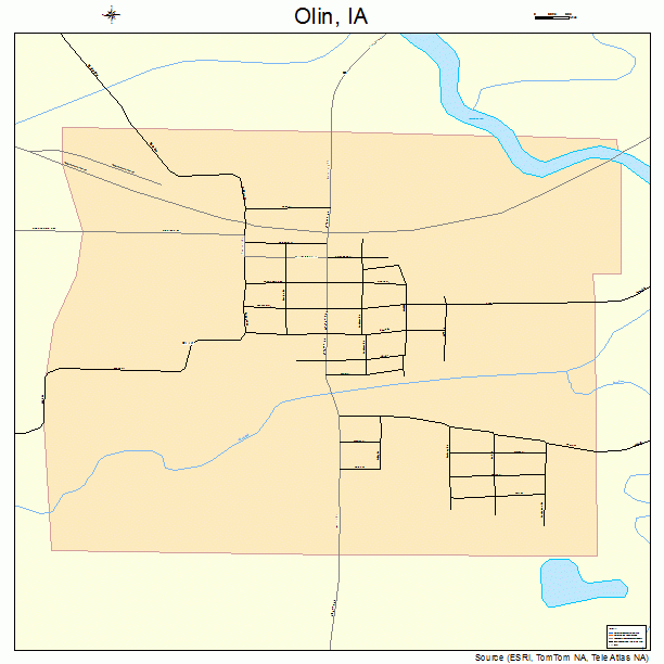 Olin, IA street map