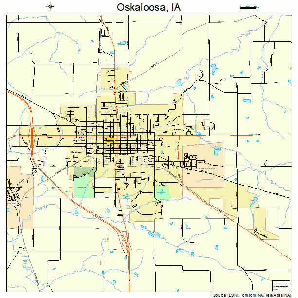 Oskaloosa, IA street map