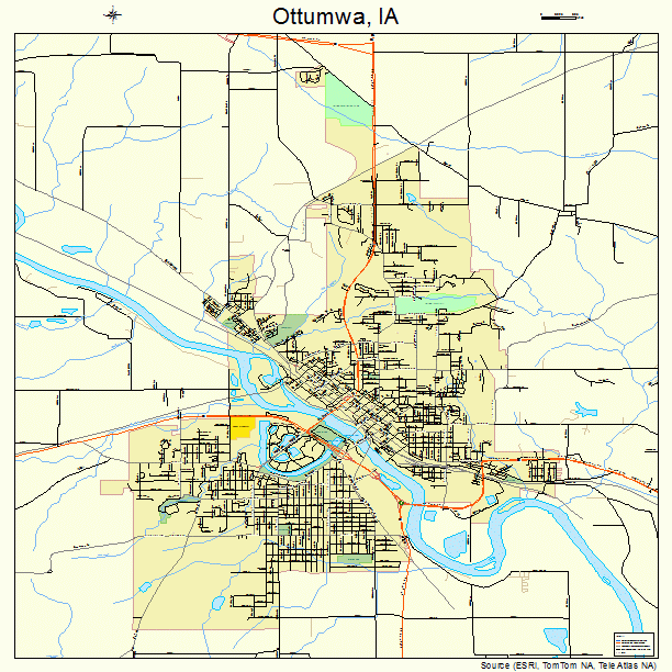 Ottumwa, IA street map