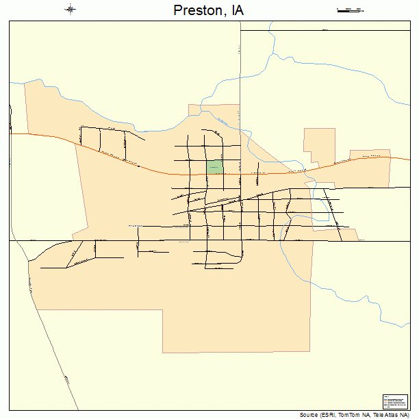 Preston, IA street map