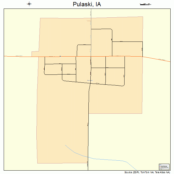 Pulaski, IA street map