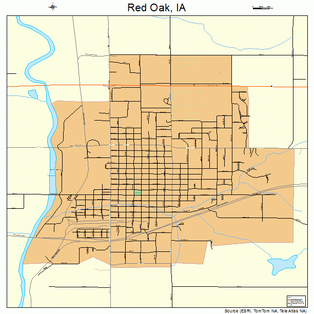 Red Oak, IA street map