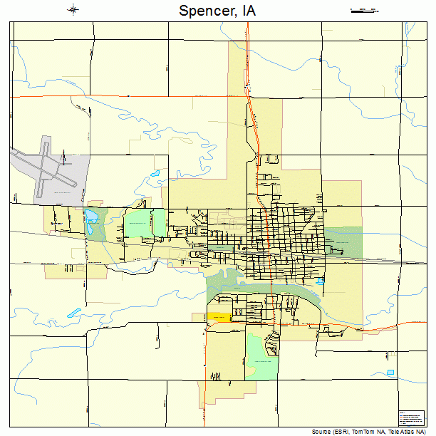 Spencer, IA street map